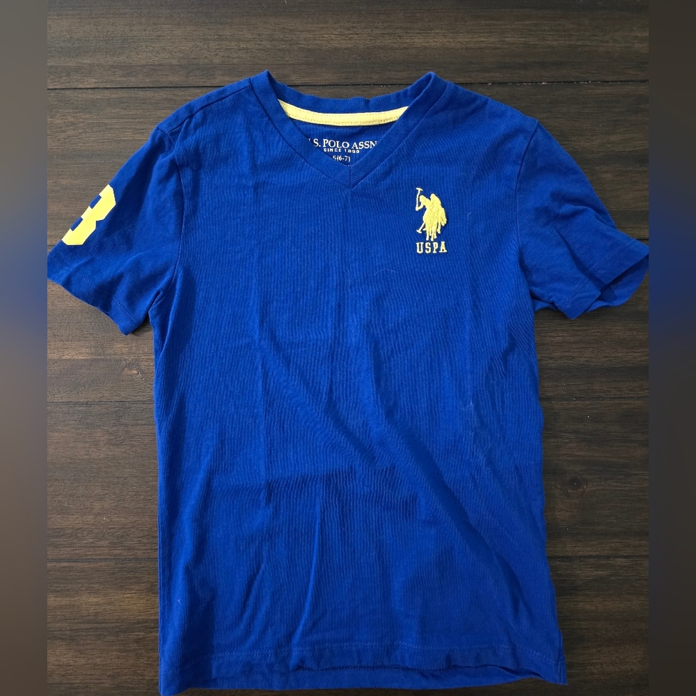 U.S. Polo Assn. Royal Blue Tee with Yellow Accents